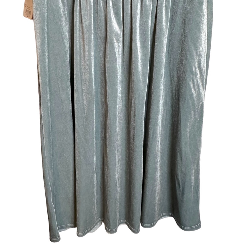 Vylette Winter Solstice Velvet Puff-Sleeve Babydoll Dress NWT Large Aqua - Picture 7 of 13
